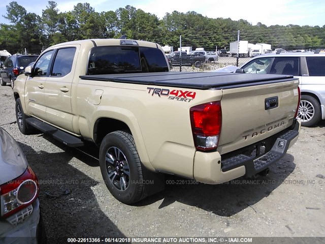 3TMDZ5BN7HM022230 - 2017 TOYOTA TACOMA DBL CAB/SR5/TRD SPORT/OR TAN photo 3
