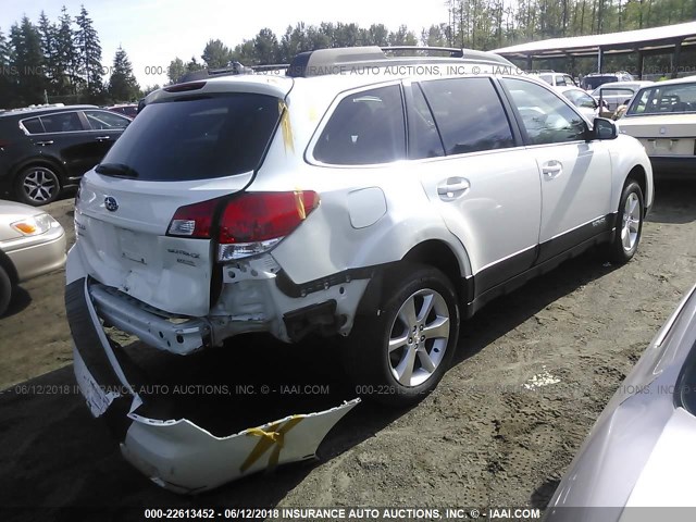 4S4BRBKC4E3282646 - 2014 SUBARU OUTBACK 2.5I LIMITED WHITE photo 4