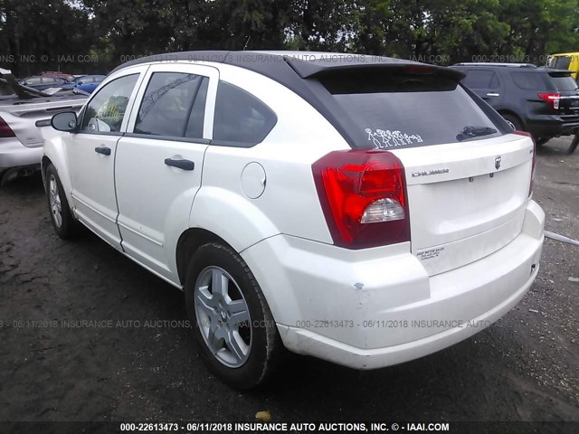 1B3HB48B57D159806 - 2007 DODGE CALIBER SXT WHITE photo 3