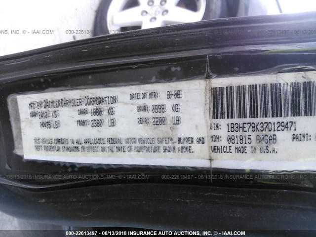 1B3HE78K37D129471 - 2007 DODGE CALIBER R/T BLACK photo 9