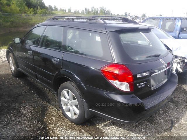 4S4BP61C287352172 - 2008 SUBARU OUTBACK 2.5I BLACK photo 3