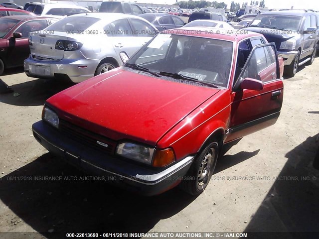 JM1BF2224K0361929 - 1989 MAZDA 323 RED photo 2