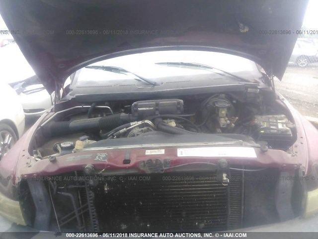 1B7HF16Y5TS681074 - 1996 DODGE RAM 1500 BURGUNDY photo 10