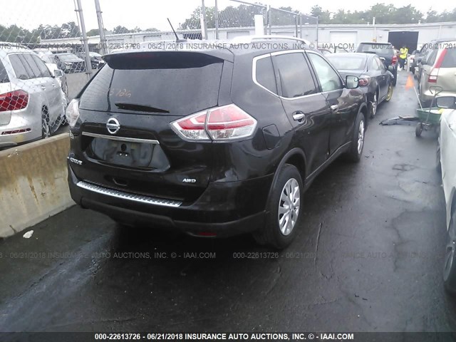 KNMAT2MV4GP661366 - 2016 NISSAN ROGUE S/SL/SV BLACK photo 4