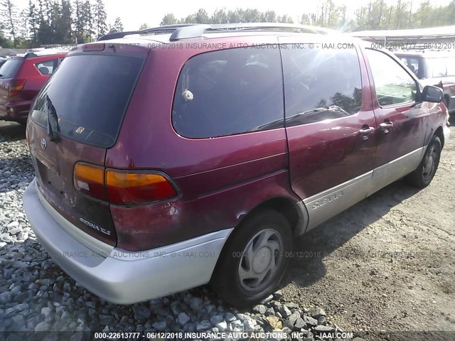 4T3ZF13C1YU220868 - 2000 TOYOTA SIENNA LE/XLE BURGUNDY photo 4