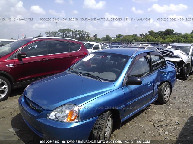 KNADC125856367172 - 2005 KIA RIO BLUE photo 2