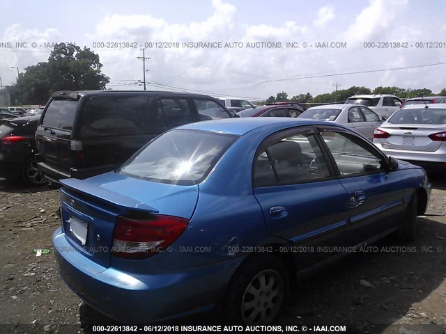 KNADC125856367172 - 2005 KIA RIO BLUE photo 4