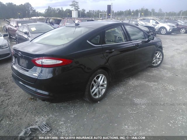 3FA6P0HD3ER251542 - 2014 FORD FUSION SE BLACK photo 4