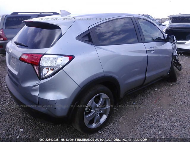 3CZRU5H36HM714015 - 2017 HONDA HR-V LX SILVER photo 4