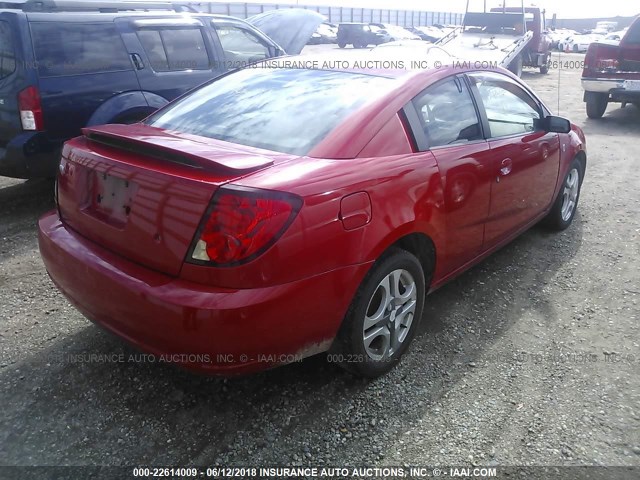 1G8AW12F14Z114143 - 2004 SATURN ION LEVEL 3 RED photo 4