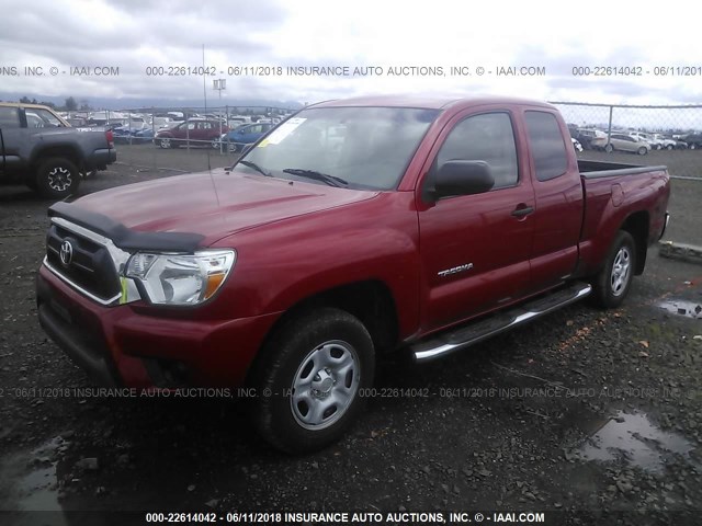5TFTX4CN2DX022974 - 2013 TOYOTA TACOMA ACCESS CAB RED photo 2