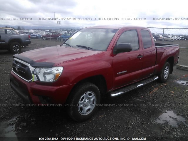5TFTX4CN2DX022974 - 2013 TOYOTA TACOMA ACCESS CAB Қызыл фото 2