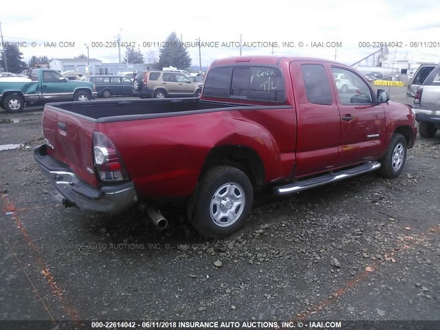 5TFTX4CN2DX022974 - 2013 TOYOTA TACOMA ACCESS CAB RED photo 4