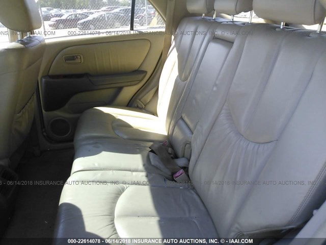 JT6HF10U8X0074746 - 1999 LEXUS RX 300 GOLD photo 8