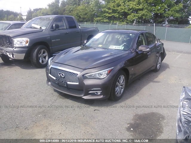 JN1BV7AR1EM689954 - 2014 INFINITI Q50 PREMIUM/SPORT BROWN photo 2