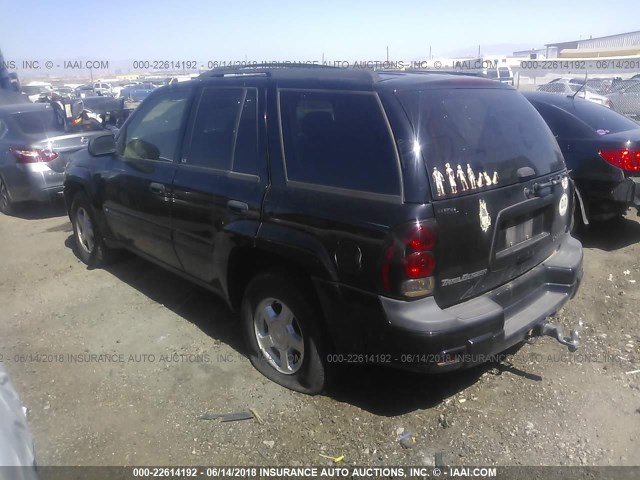 1GNDT13S022500797 - 2002 CHEVROLET TRAILBLAZER  BLACK photo 3