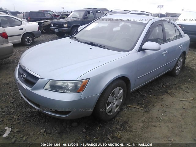 5NPET46C66H100198 - 2006 HYUNDAI SONATA GL Light Blue photo 2