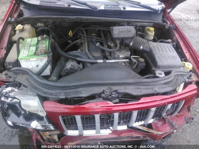 1J8GW48S94C254362 - 2004 JEEP GRAND CHEROKEE LAREDO/COLUMBIA/FREEDOM 红色 照片 10