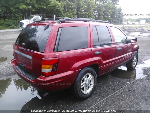 1J8GW48S94C254362 - 2004 JEEP GRAND CHEROKEE LAREDO/COLUMBIA/FREEDOM 红色 照片 4
