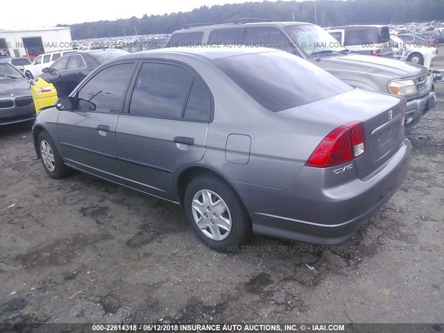 1HGES163X5L001560 - 2005 HONDA CIVIC DX VP GRAY photo 3