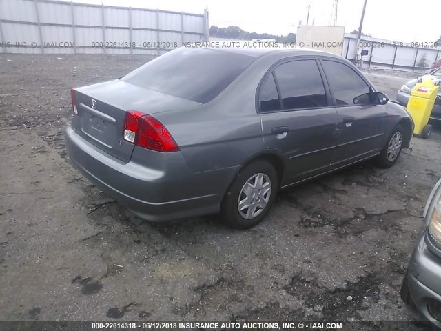 1HGES163X5L001560 - 2005 HONDA CIVIC DX VP GRAY photo 4