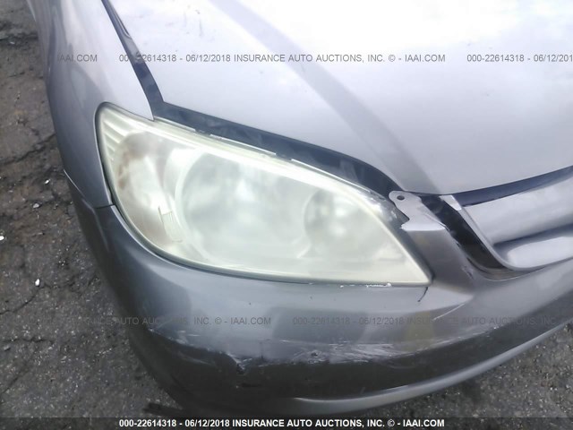 1HGES163X5L001560 - 2005 HONDA CIVIC DX VP GRAY photo 6