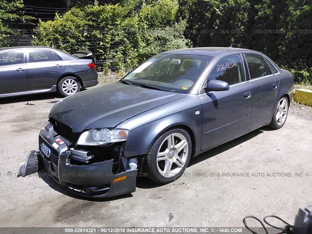 WAUDF78E17A242709 - 2007 AUDI A4 2.0T QUATTRO GRAY photo 2