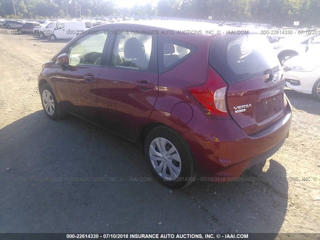 3N1CE2CP5HL363950 - 2017 NISSAN VERSA NOTE S/S PLUS/SV/SL/SR RED photo 3