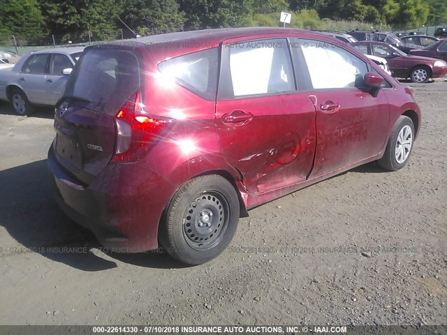 3N1CE2CP5HL363950 - 2017 NISSAN VERSA NOTE S/S PLUS/SV/SL/SR RED photo 4