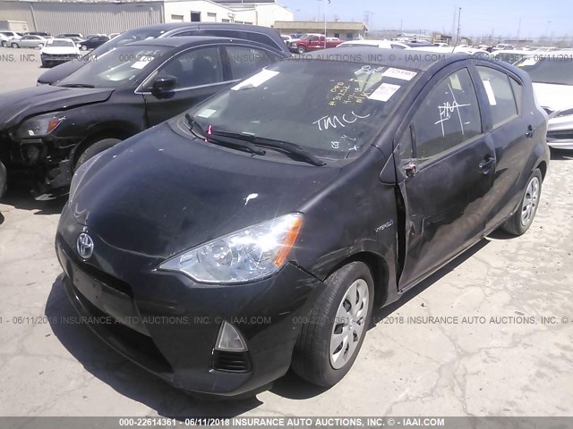 JTDKDTB37D1536899 - 2013 TOYOTA PRIUS C BLACK photo 2