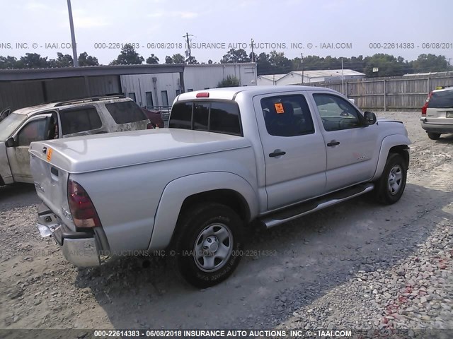 3TMJU62N45M003945 - 2005 TOYOTA TACOMA DOUBLE CAB PRERUNNER SILVER photo 4