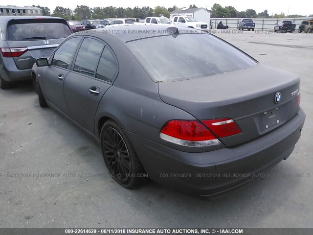 WBAHL83507DT09872 - 2007 BMW 750 I GRAY photo 3