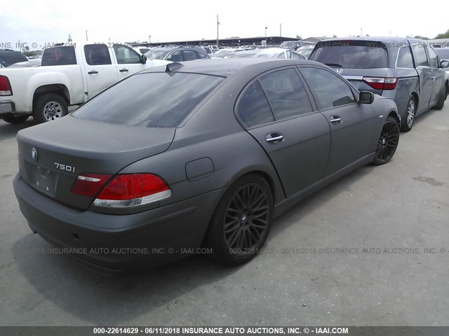 WBAHL83507DT09872 - 2007 BMW 750 I GRAY photo 4