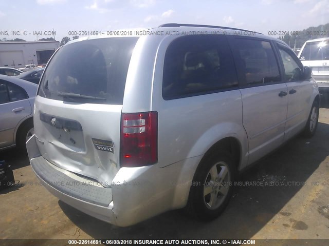 1D8HN44H78B156436 - 2008 DODGE GRAND CARAVAN SE SILVER photo 4