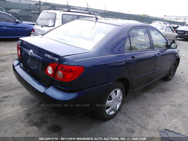 2T1BR30E68C864757 - 2008 TOYOTA COROLLA CE/LE/S BLUE photo 4