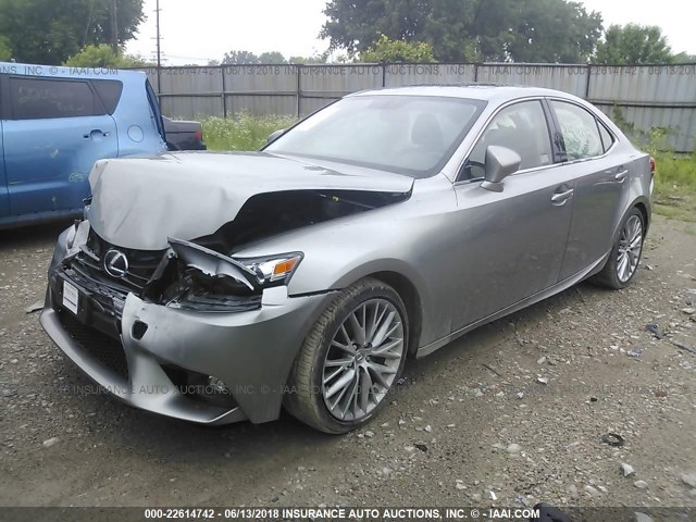 JTHCF1D26F5021619 - 2015 LEXUS IS 250 GRAY photo 2