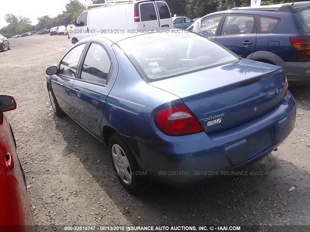 1B3ES26C33D176925 - 2003 DODGE NEON SE BLUE photo 3