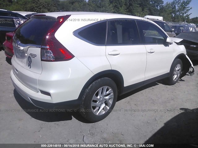 5J6RM4H58FL114011 - 2015 HONDA CR-V EX WHITE photo 4