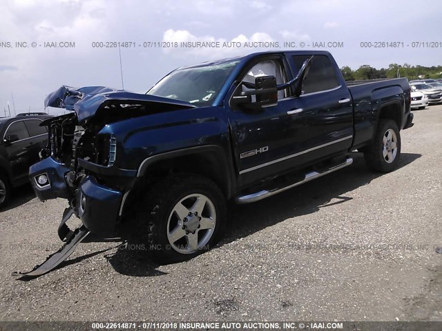 1GT12ZE85FF631656 - 2015 GMC SIERRA K2500 SLT BLUE photo 2