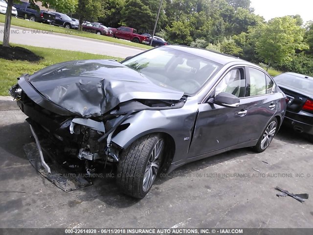 JN1EV7AR9JM433956 - 2018 INFINITI Q50 LUXE/SPORT GRAY photo 2