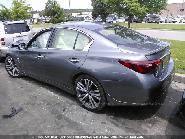 JN1EV7AR9JM433956 - 2018 INFINITI Q50 LUXE/SPORT GRAY photo 3