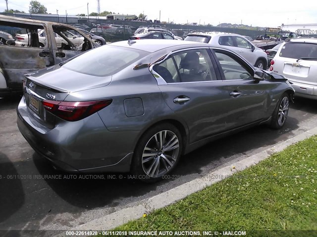 JN1EV7AR9JM433956 - 2018 INFINITI Q50 LUXE/SPORT GRAY photo 4