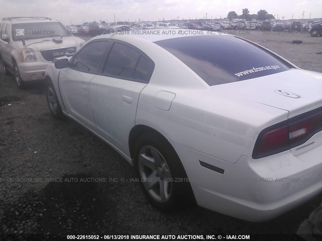 2C3CDXAG2EH330963 - 2014 DODGE CHARGER POLICE WHITE photo 3