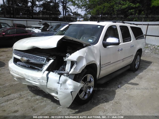 1GNUKKE33AR102729 - 2010 CHEVROLET SUBURBAN K1500 LTZ WHITE photo 2