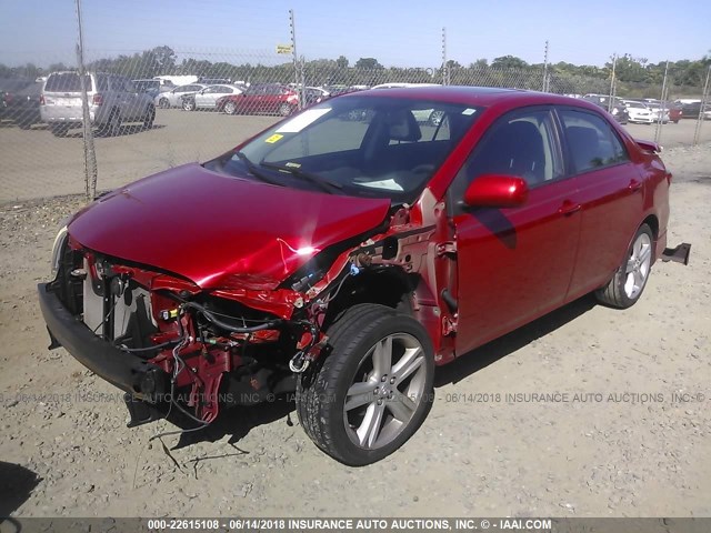 2T1BU4EE6DC099699 - 2013 TOYOTA COROLLA S/LE RED photo 2