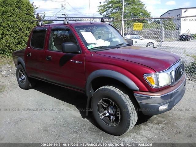5TEHN72N34Z368359 - 2004 TOYOTA TACOMA DOUBLE CAB RED photo 1