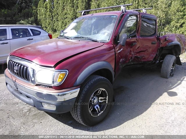 5TEHN72N34Z368359 - 2004 TOYOTA TACOMA DOUBLE CAB RED photo 2