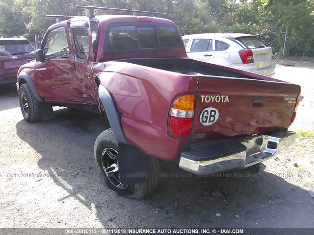 5TEHN72N34Z368359 - 2004 TOYOTA TACOMA DOUBLE CAB RED photo 3