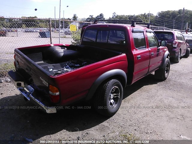 5TEHN72N34Z368359 - 2004 TOYOTA TACOMA DOUBLE CAB RED photo 4