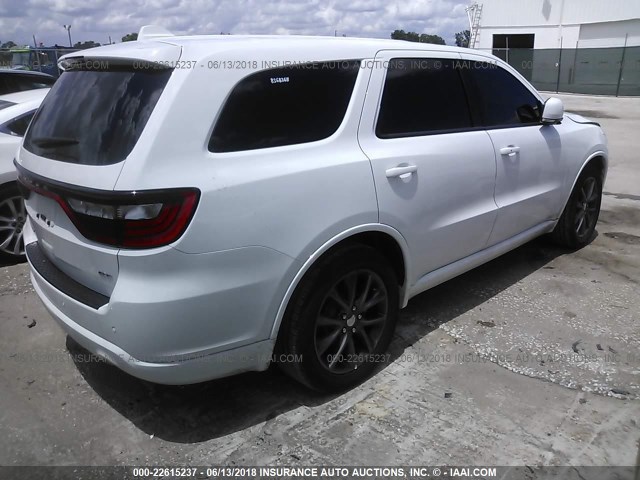 1C4RDHDG4JC254344 - 2018 DODGE DURANGO GT WHITE photo 4